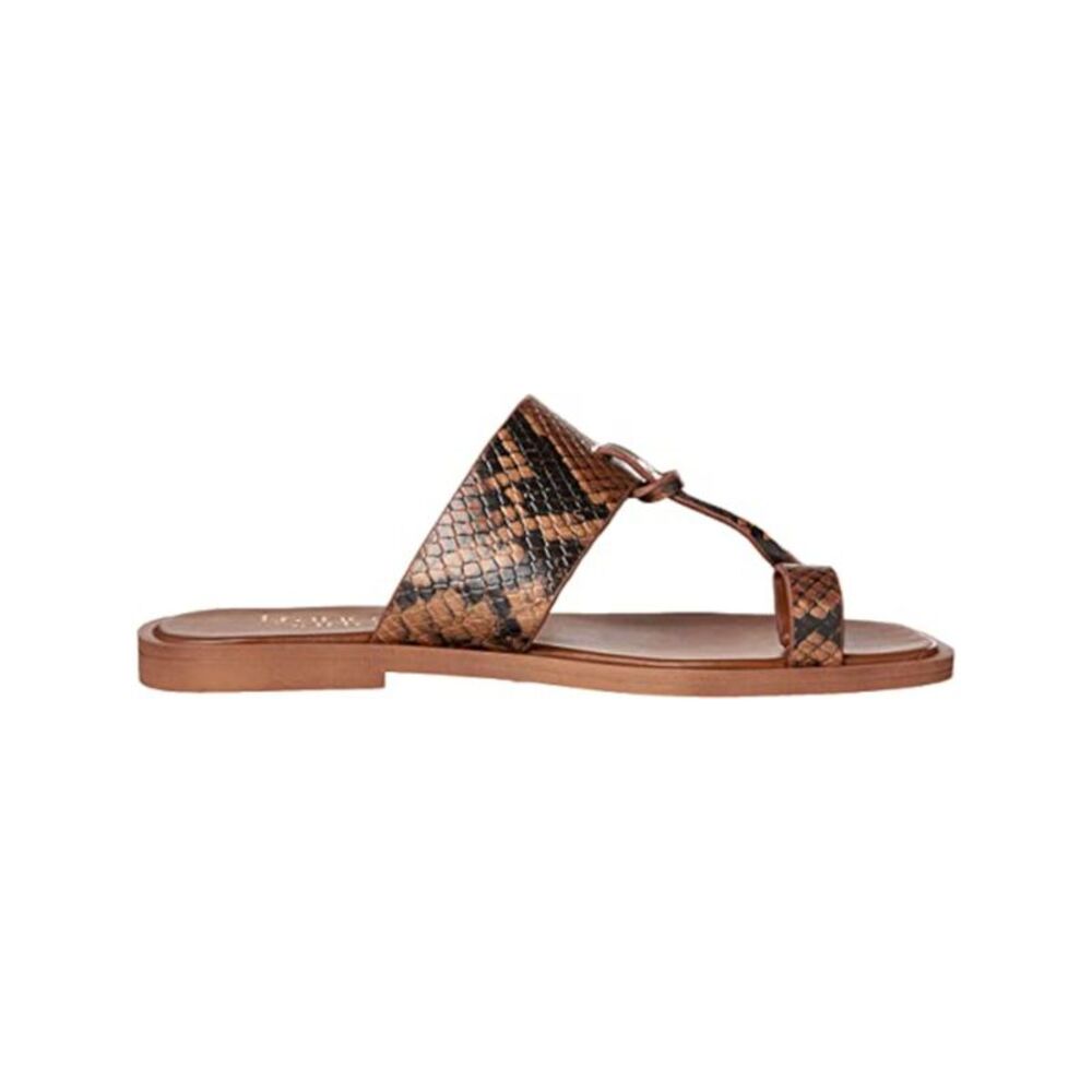 FRANCO SARTO Womens Brown Snake Skin Toe Ring Milly Slip On Slide Sandals 6 M
